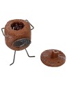 Chestnut brazier cm 4x3.5x6 h. for statues of 10 cm