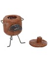 Chestnut brazier cm 4x3.5x6 h. for statues of 10 cm