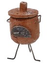 Chestnut brazier cm 4x3.5x6 h. for statues of 10 cm