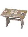 Wooden game table with 4 stools for statues 10 cm