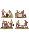 Set of 4 groups at work 6 cm Neapolitans