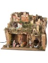 Presepe illuminato cm 45x30x37,5 h completo di statue serie