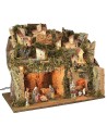 Illuminated nativity scene cm 45x30x37,5 h complete with statues series