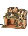 Illuminated nativity scene with cave 45x30x37.5 cm h