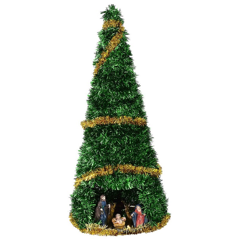 Árbol de Navidad de 50 cm completo con Natividad de 8 cm