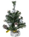 Snow-covered Christmas tree 45 cm with decorated base