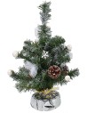 Snow-covered Christmas tree 45 cm with decorated base