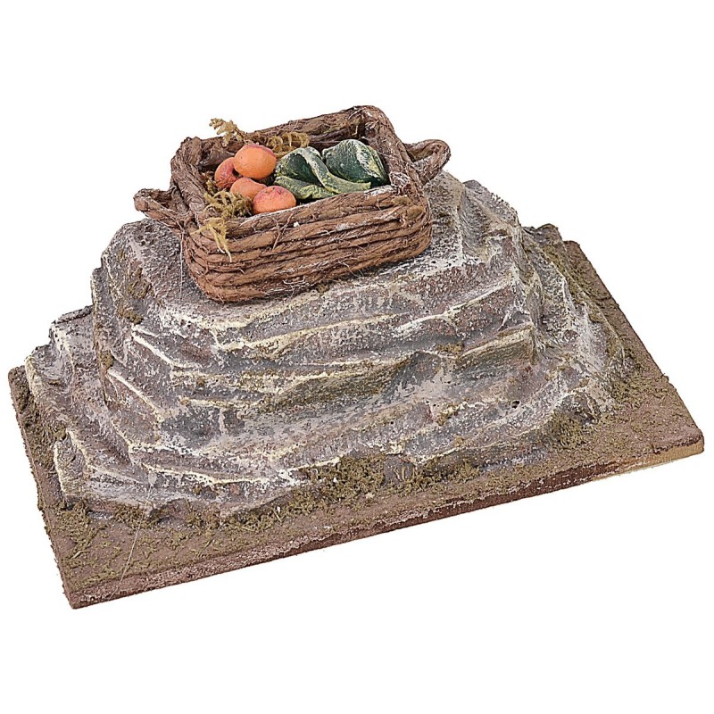 Piedra con caja de verduras cm 12x7x5 h Mundo