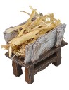 Wooden manger with straw cm 7x5,5x6 h