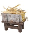 Wooden manger with straw cm 7x5,5x6 h