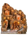 Presepe illuminato con cascata funzionate completo di statue