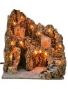 Illuminated nativity scene with waterfall 40.5X36X46 cm h