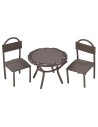 Metal table with 2 chairs for statues 8 cm.