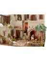 Illuminated Arab nativity scene with functioning fountain