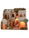 Villaggio arabo illuminato con oasi e fontana cm 62x43x51 h