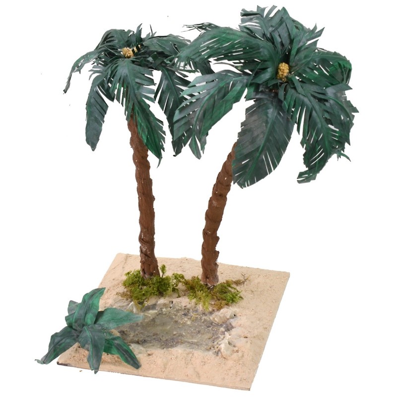 Double palm with oasis cm 15x15x27,5 h