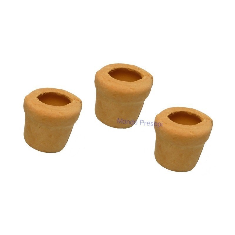 Set of 3 terracotta vases