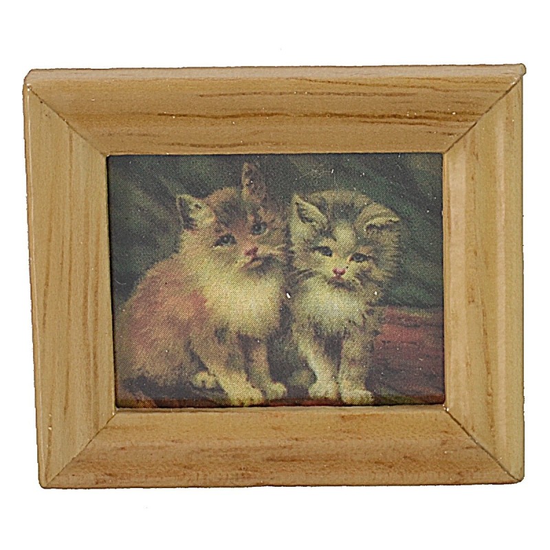 Quadro con gatti 4x3,5 cm Mondo Presepi