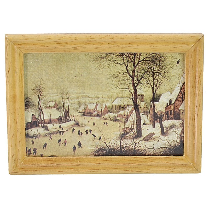 Picture with snowy landscape 7,3x5,2 cm