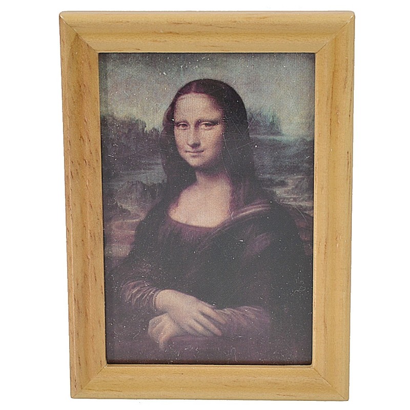 Cuadro con Mona Lisa 5,2x7,2 cm Mundo Pesebres