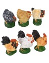 Set 6 gallinacei in resina per statue da 8-10 cm Mondo Presepi