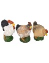 Set of 6 resin gallinaceous for 12 cm statues