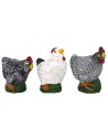 Set of 6 resin gallinaceous for 12 cm statues