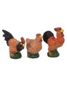 Set of 6 resin gallinaceous for 12 cm statues