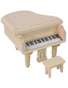 Wooden piano with stool 6.5x5.5x6.5 cm h