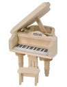 Wooden piano with stool 6.5x5.5x6.5 cm h