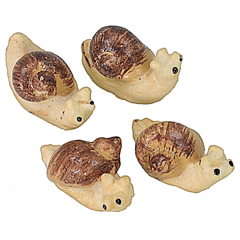 Set of 4 snails in resin for statues of 20-25 cm