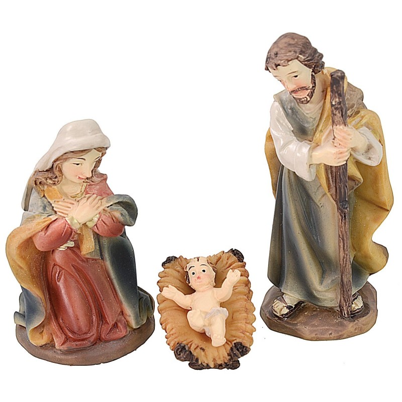 Natividad 3 figuras en resina 8 cm Mundo Pesebres