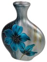 Decorative vase with flowers and embossed ornaments cm 28x10x34