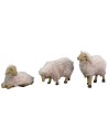 Set of 3 resin sheep with wool for 10-12 cm statues