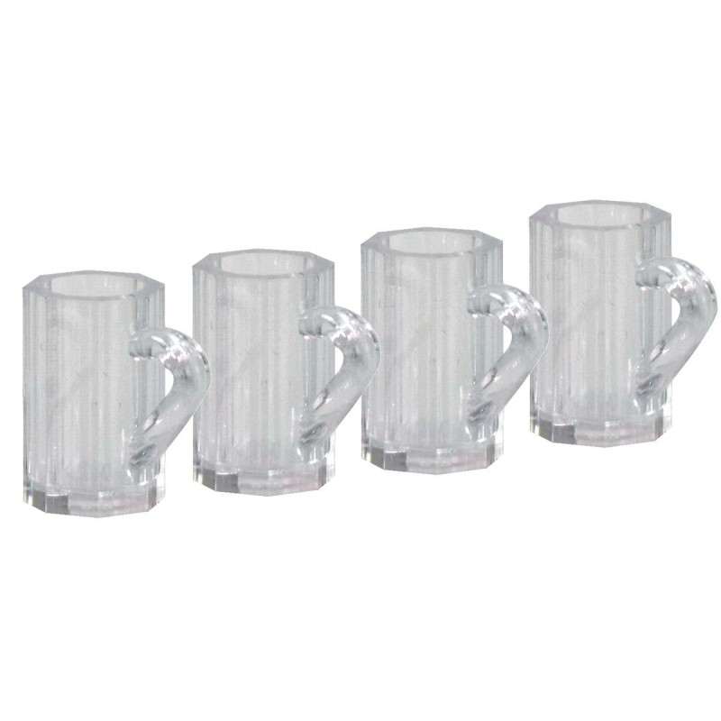 Set of 4 glass mugs ø 1 cm