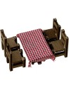 Wooden table cm 8x6x4,2 h. with 4 chairs