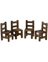 Wooden table cm 8x6x4,2 h. with 4 chairs