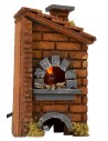 Forno a legna con fuoco funzionante cm 7x8x14 h Mondo Presepi