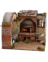 Cocina con horno de leña funcional cm 23x21x19 h estatuas