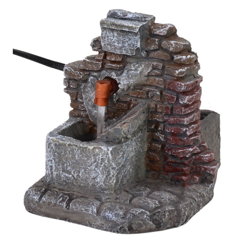 Fountain with brick effect sink in working resin cm 10x12x11,5 h