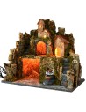 Presepe illuminato con fontana funzionante cm 45x30x40h