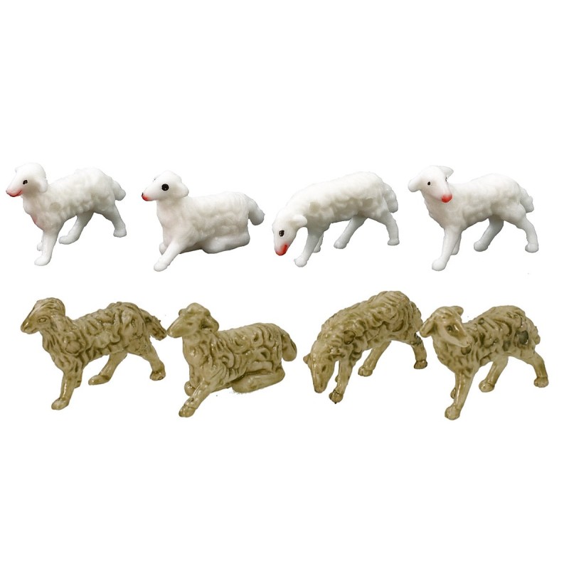 Set 8 pecore 2,5 cm Mondo Presepi