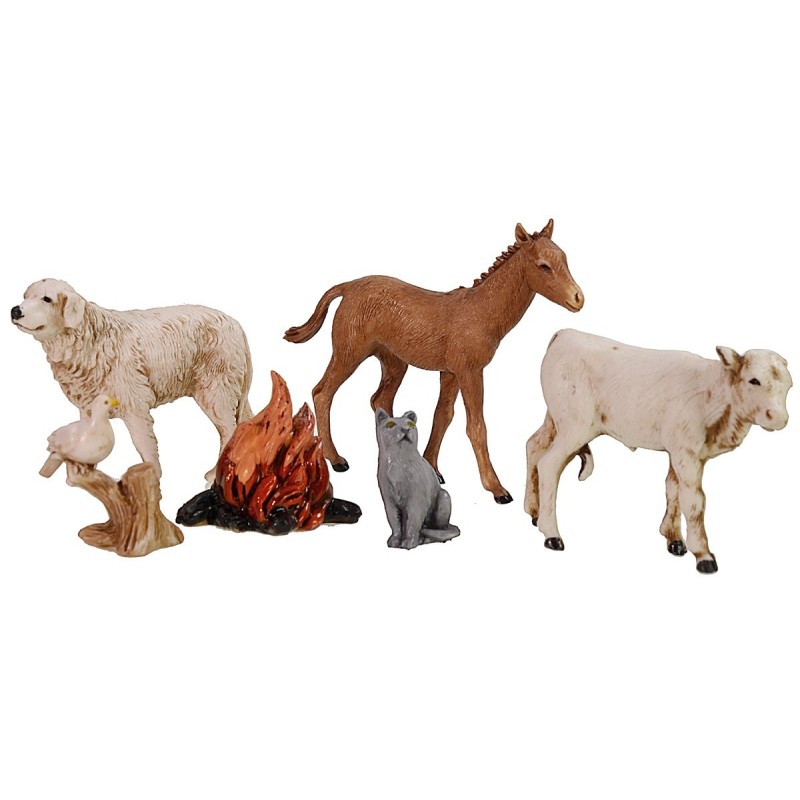 Conjunto de 5 animales y llama serie 10 cm Landi