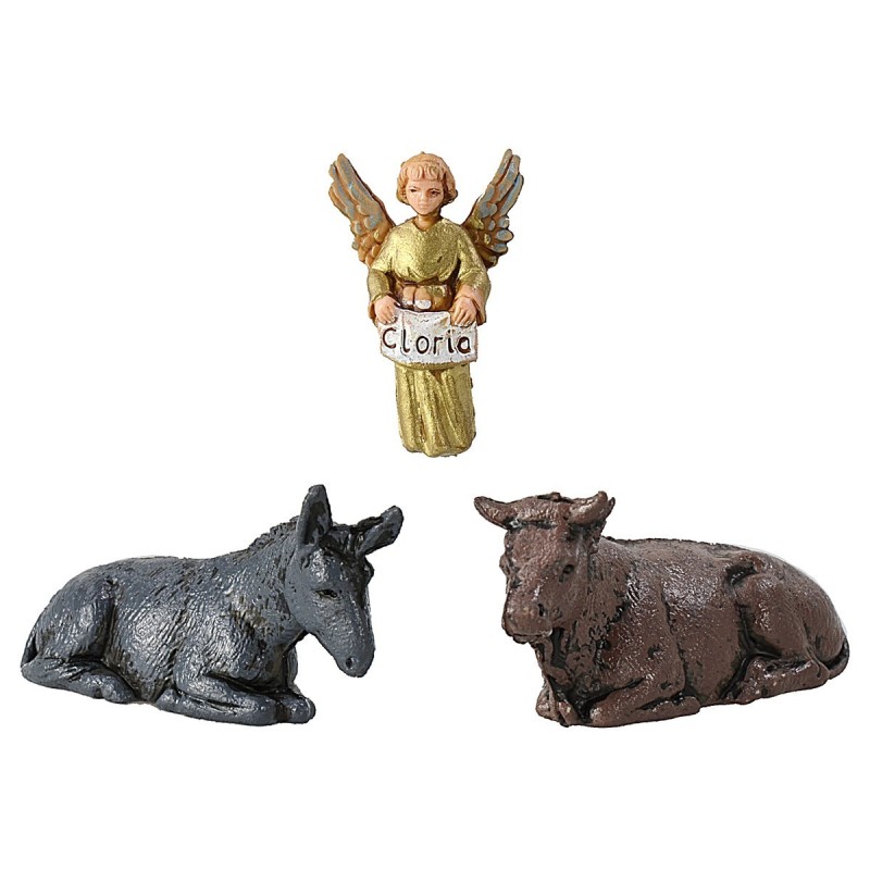 Set de buey, burro y ángel de 3,5 cm Landi Mondo Presepi