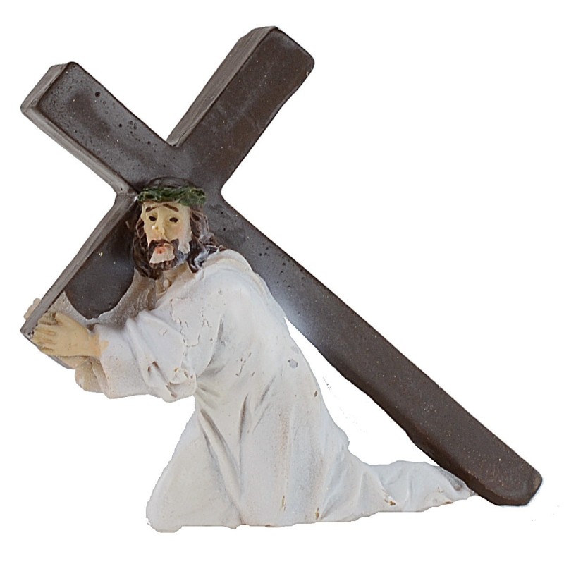 Jesús que cae con la cruz 5 cm estatuas pascuales