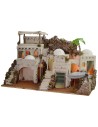 Illuminated Arab nativity scene with functioning bivouac 72x41x45 cm h