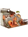 Illuminated Arab nativity scene with functioning bivouac 72x41x45 cm h