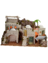 Presepe arabo illuminato con bivacco funzionante cm 72x41x45 h