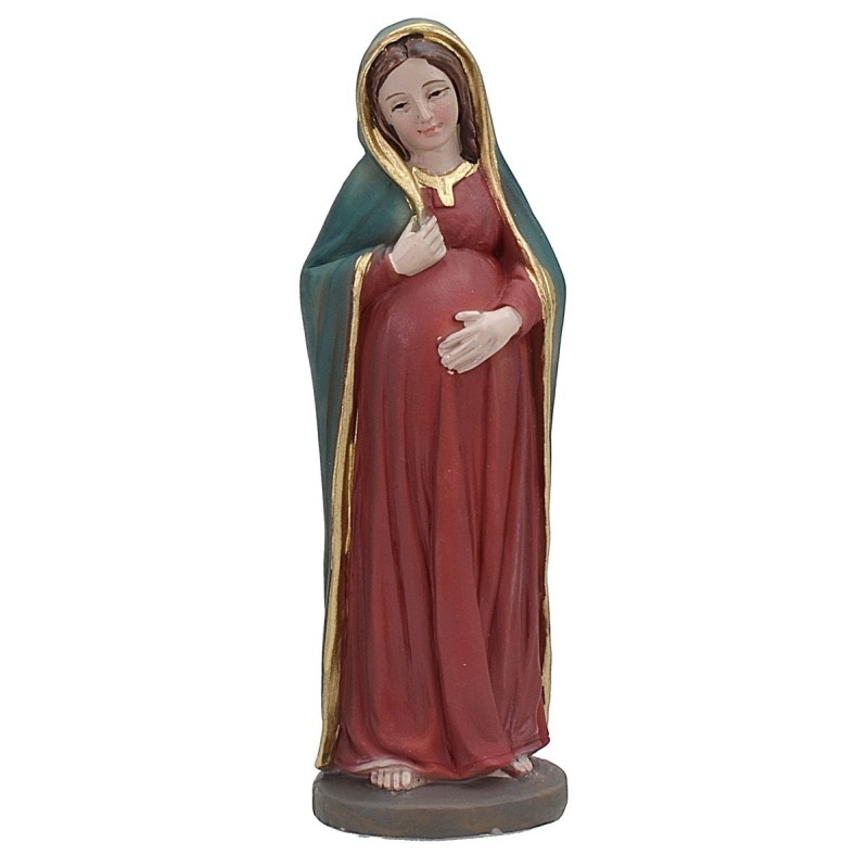 Madonna incinta 11 cm in resina resina, base, reale, altezza