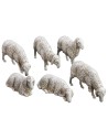 Set 6 pecore Landi per figure cm 10 Mondo Presepi